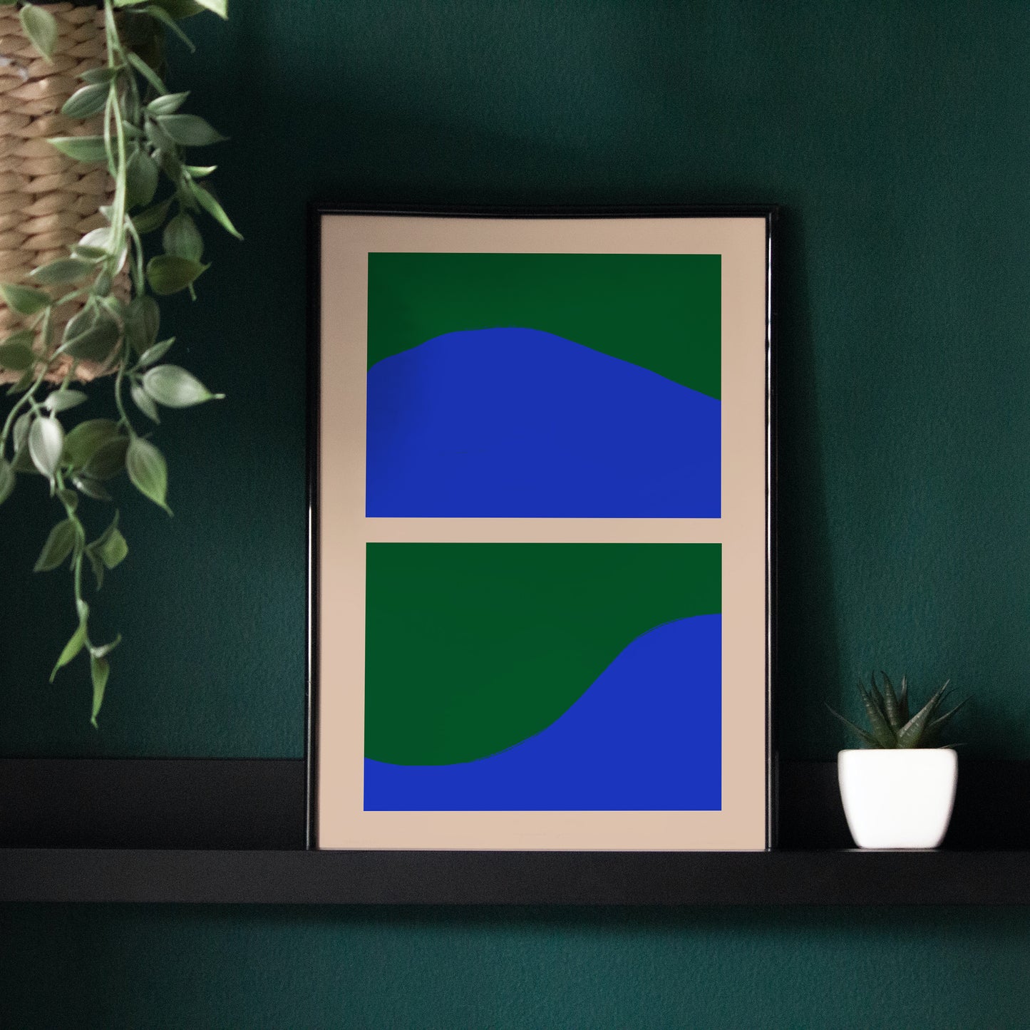 Blue&Green Pop Art Colorblocks Poster