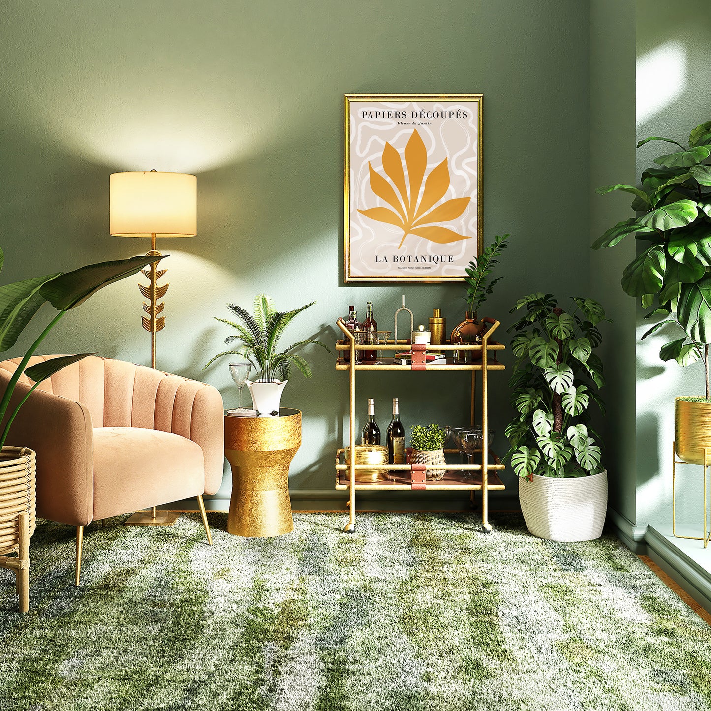 Yellow Cut Out Leaf Poster