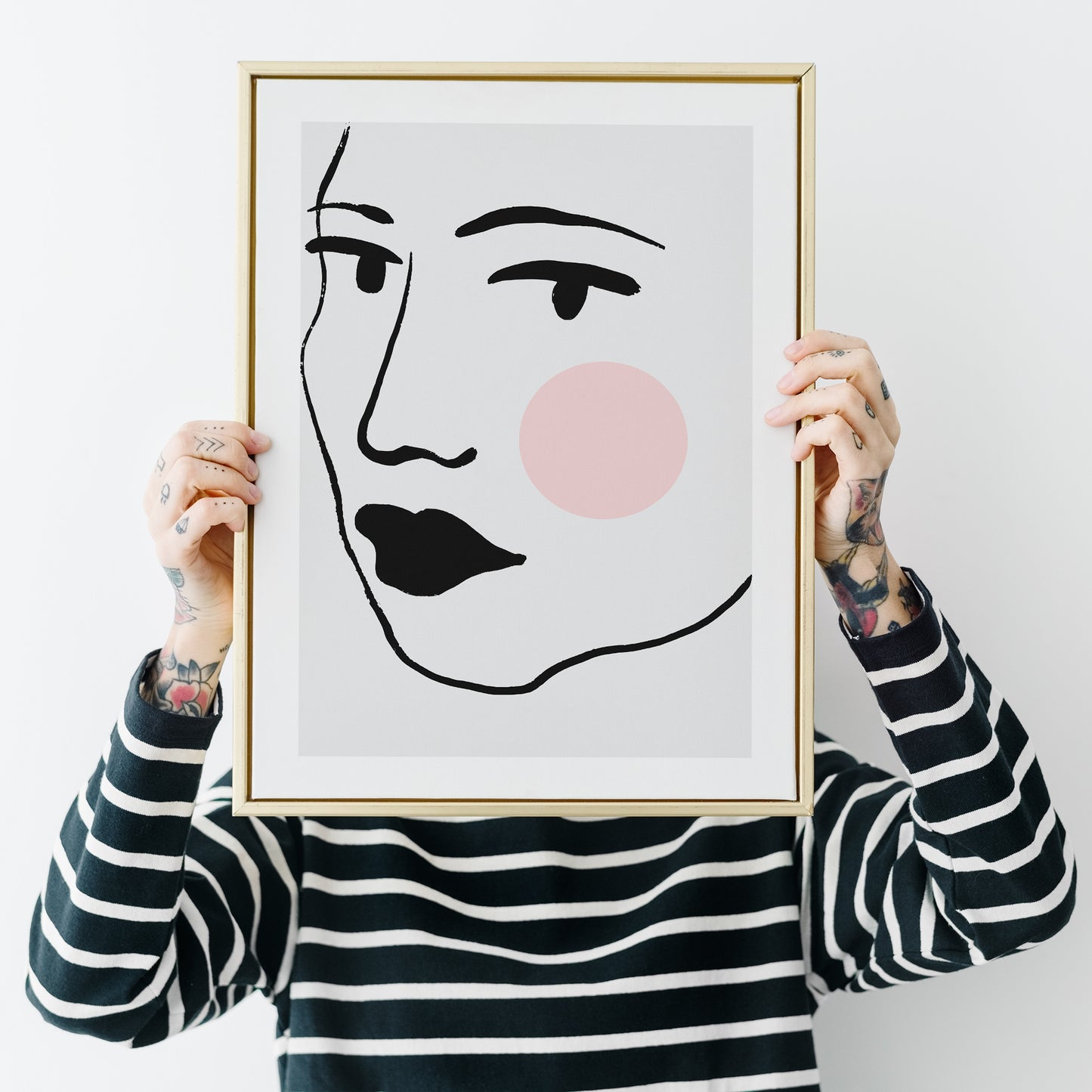 Cute Woman Face Line Art Poster