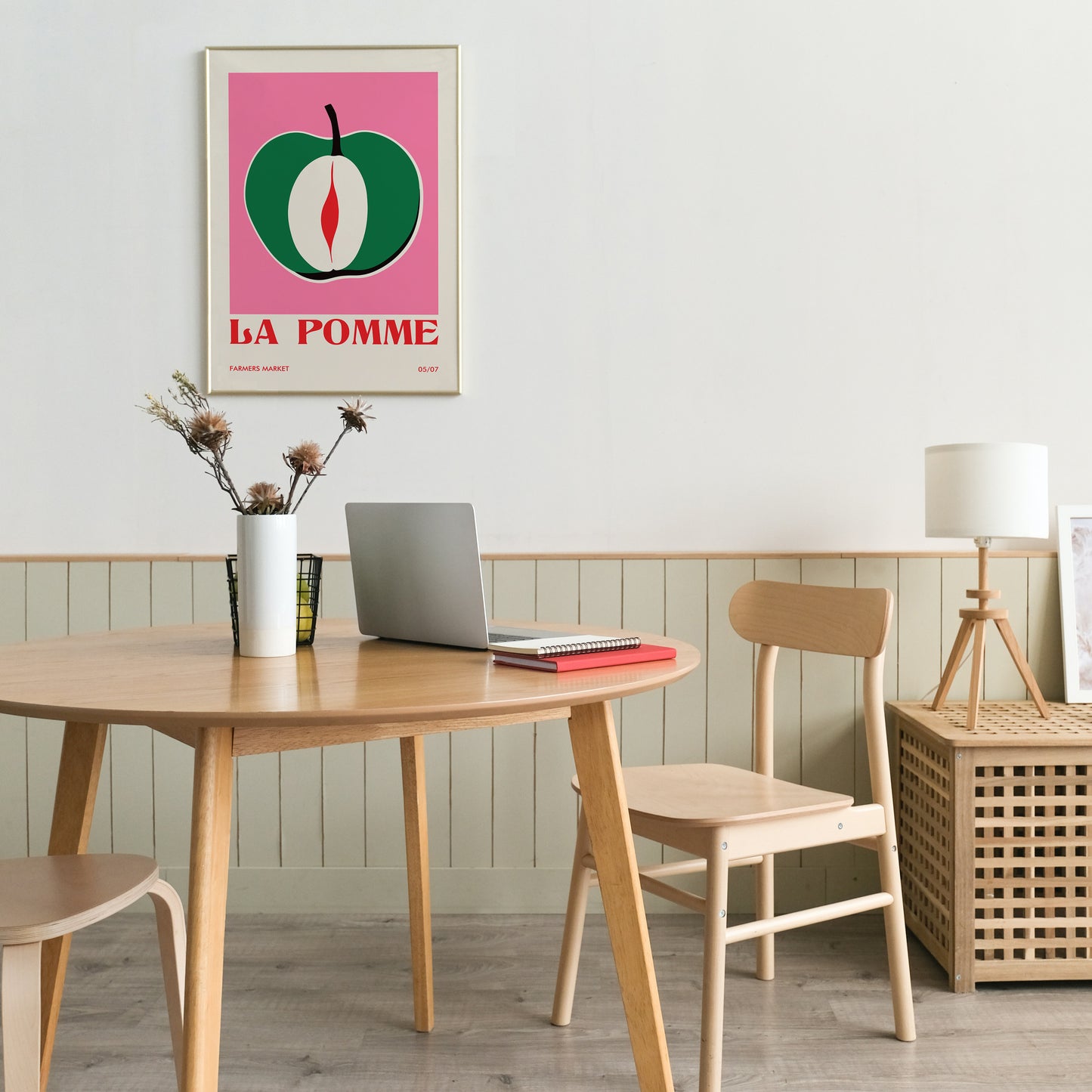 La Pomme, an Apple Pink Poster