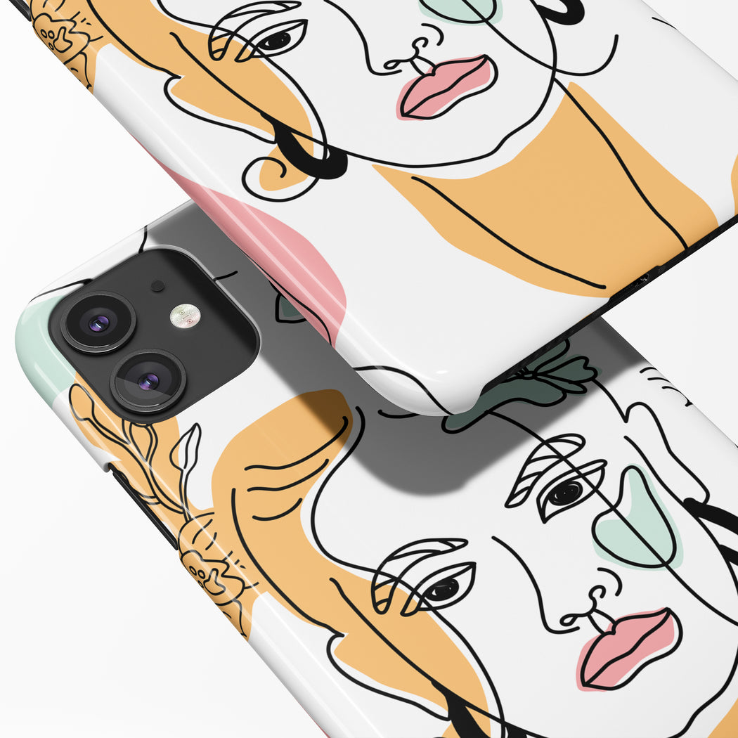 Line Art Drawing iPhone Case