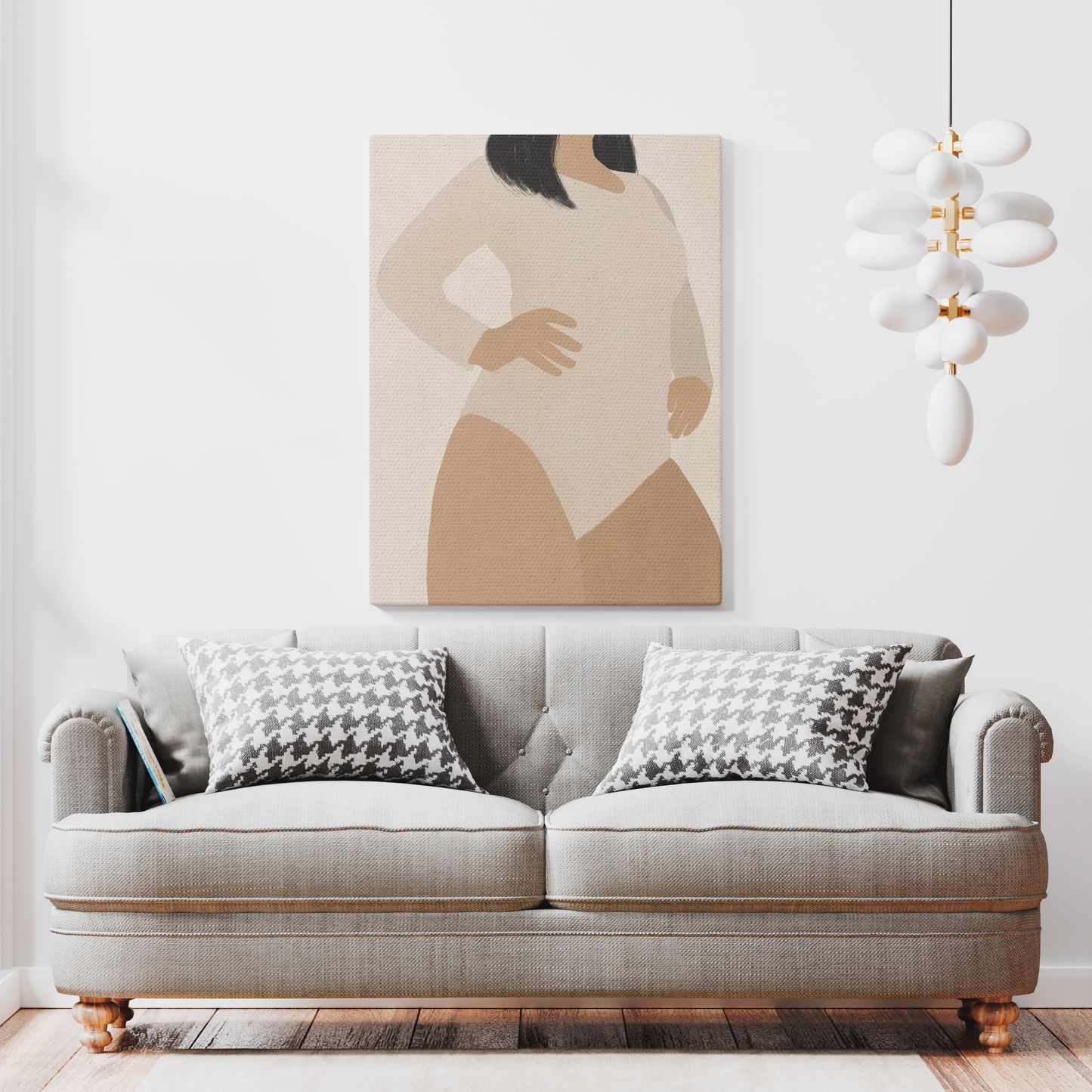 Hand-painted Venus at the Mirror Canvas Print