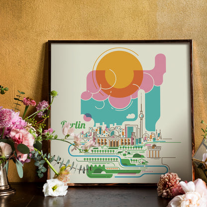 Colorful Berlin City Travel Print