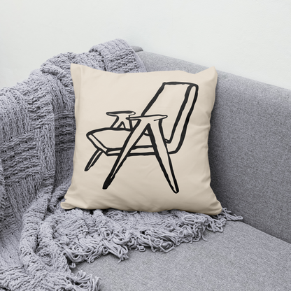 Retro Chair Danish Design Throw Pillow