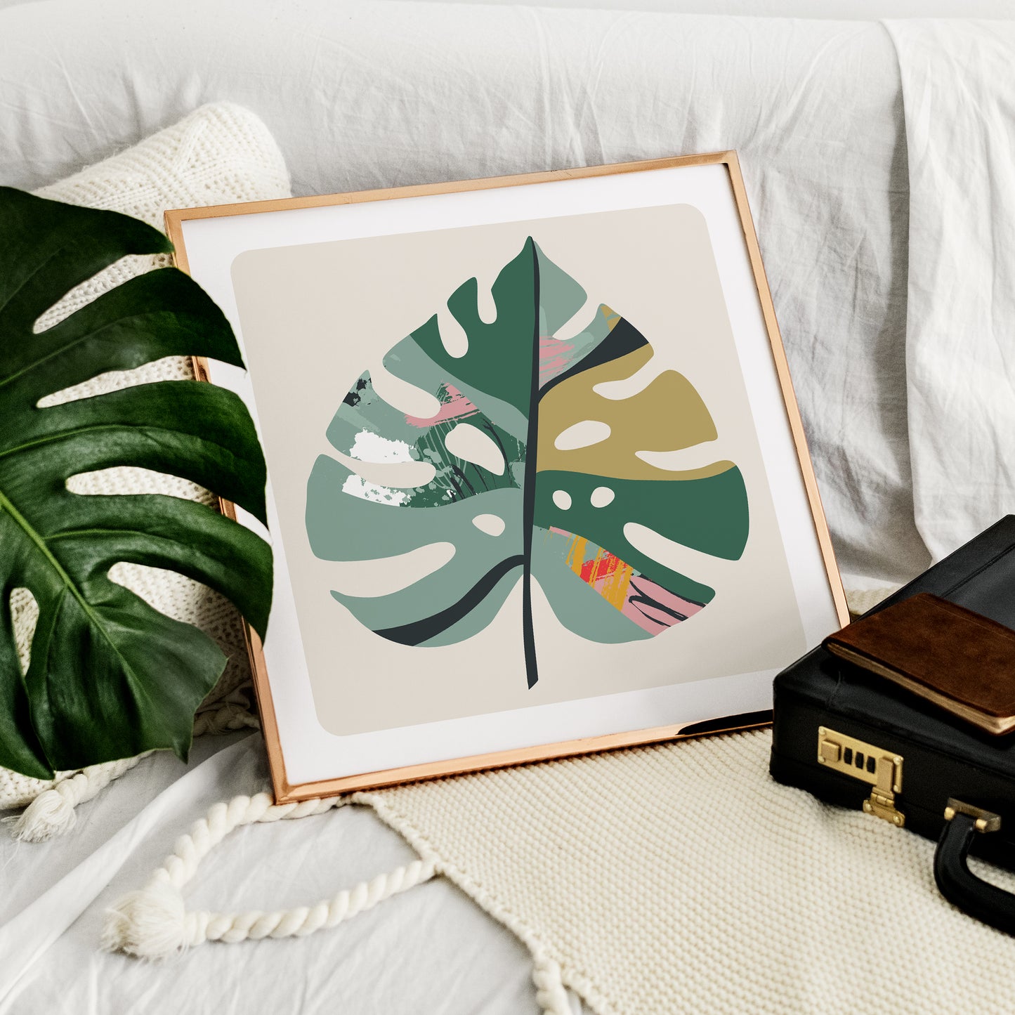 Colorful Monstera Leaf Print