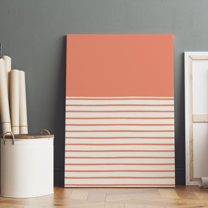 Retro Peach Striped Pattern Canvas Print