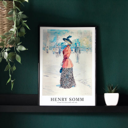 Henry Somm, Elegant on a boulevard Poster