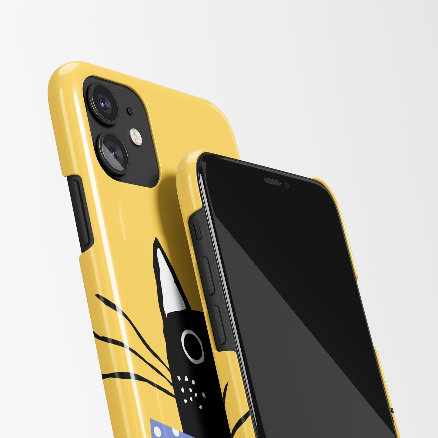 Black Cat Drawing iPhone Case