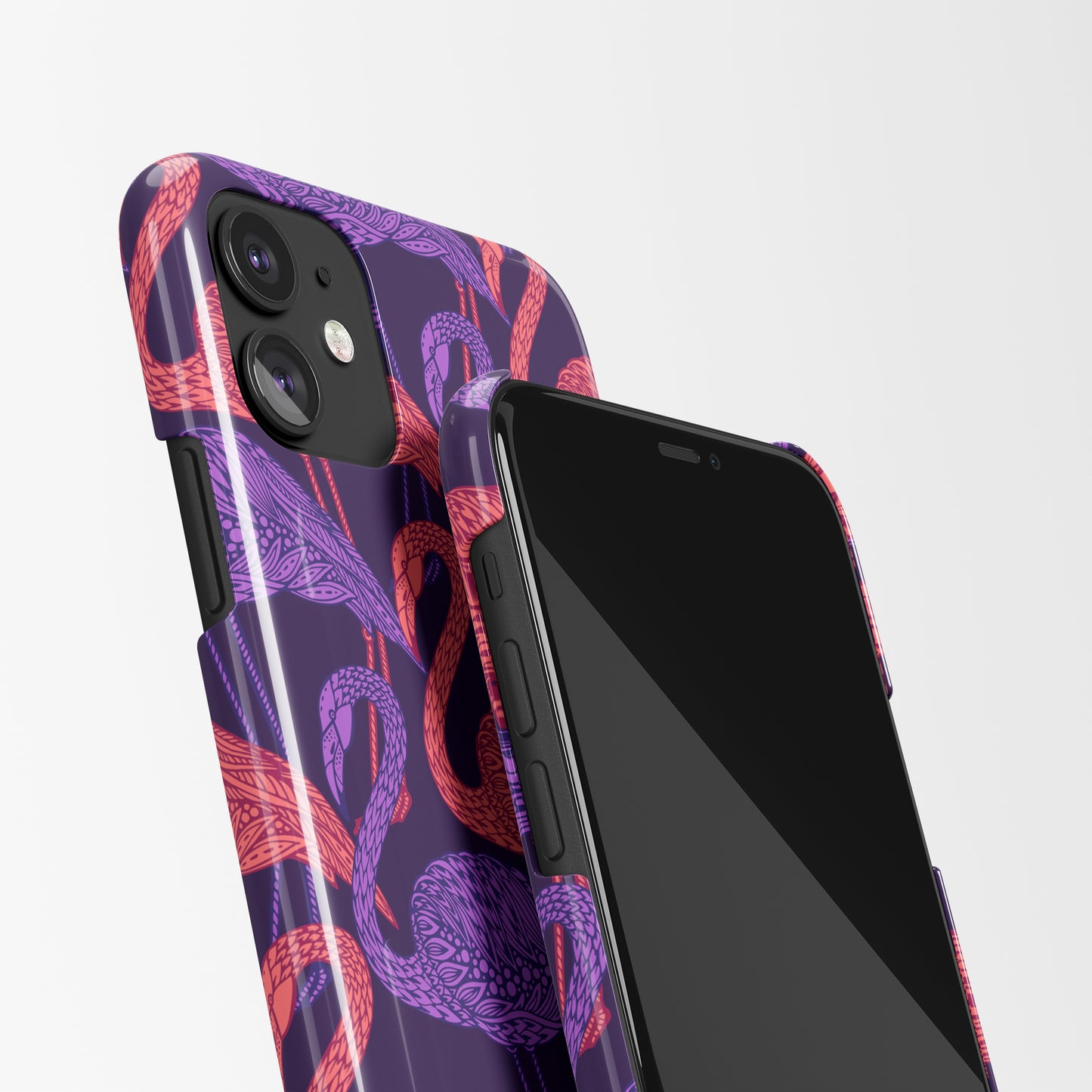 iPhone Case with Synthwave Flamingo