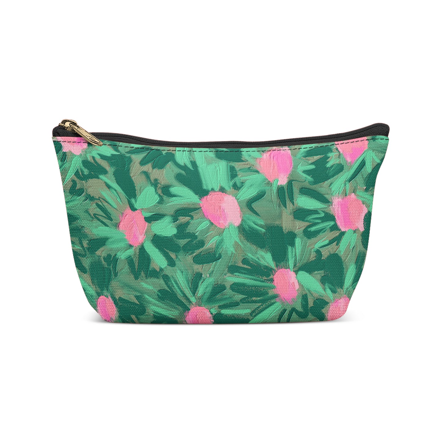 Painted Green Botanical Garden Makeup Bag