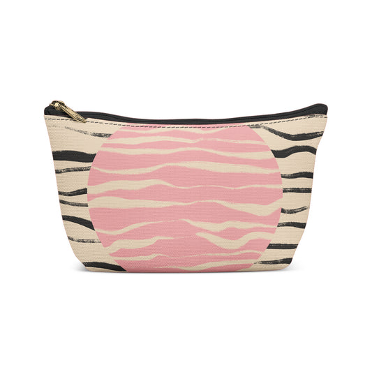 Mid Century Modern Pink Sun Makeup Bag