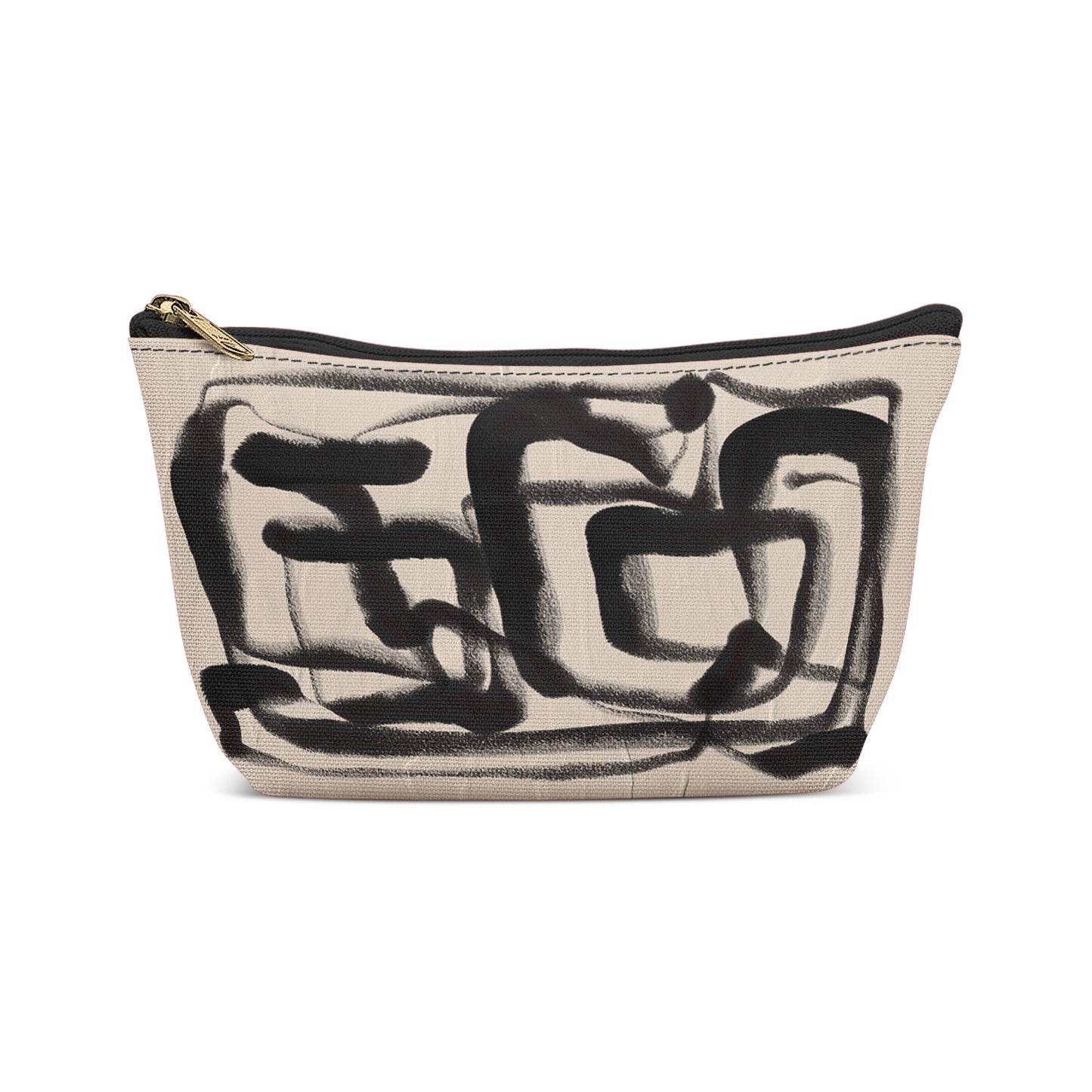 Black Brushstroke Abstract Makeup Bag