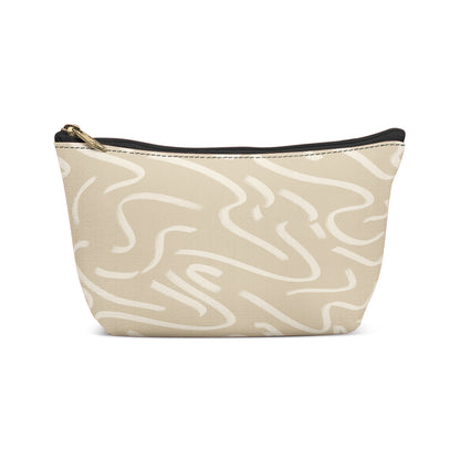 Klee Abstract Beige Makeup Bag