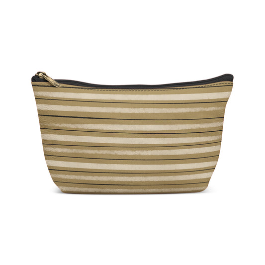 Beige Minimalist Lines Makeup Bag