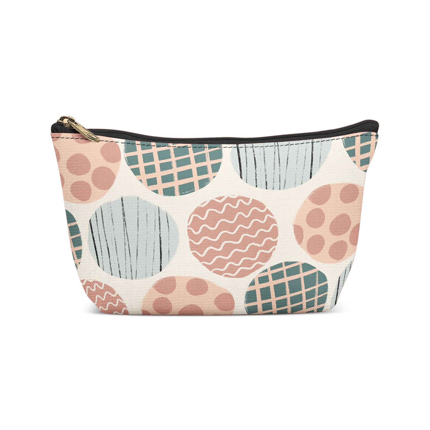 Pastel Geometric Big Dots Makeup Bag