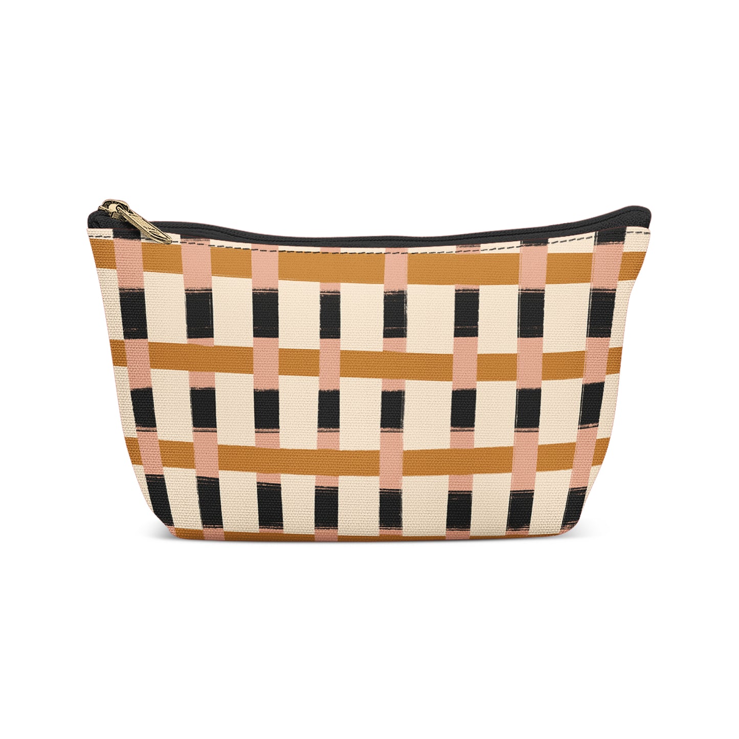 Beige Geometric Art Makeup Bag