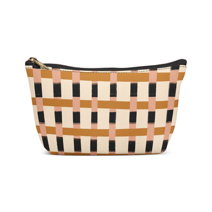 Beige Geometric Art Makeup Bag