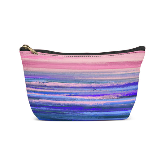 Painted Blue Pink Abstract Makeup Bag