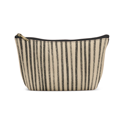 Rustic Black&Beige Lines Makeup Bag