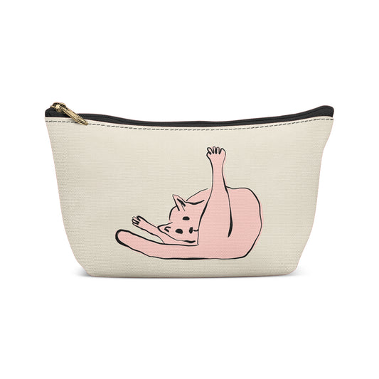 Funny Pink Cat Makeup Bag