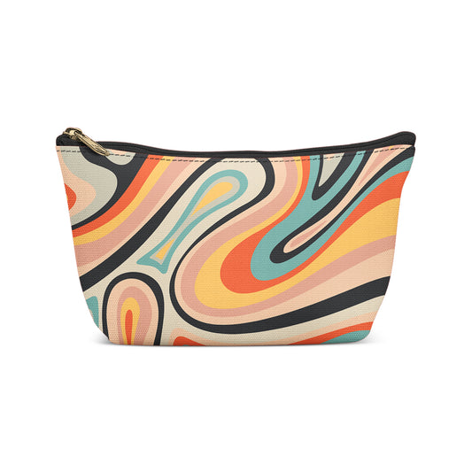 Abstract Liquid Swirl 60s 70s Makeup Bag