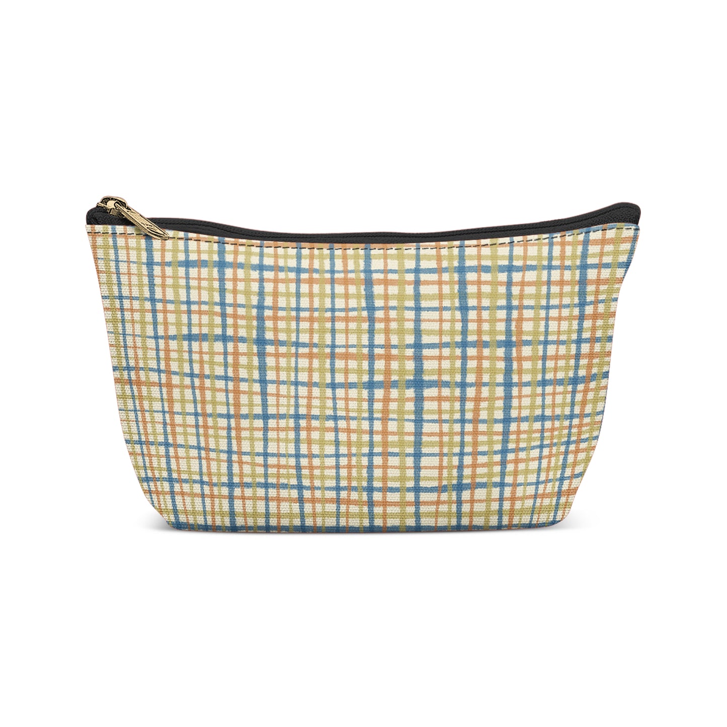 Painted Retro Checkered Pattern Makeup Bag