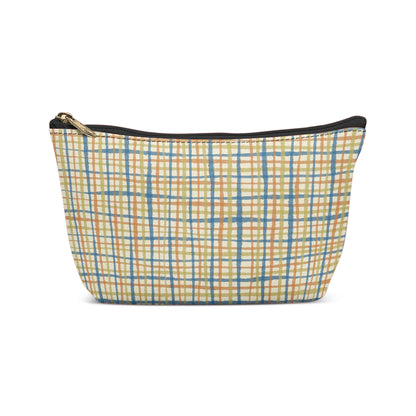 Painted Retro Checkered Pattern Makeup Bag