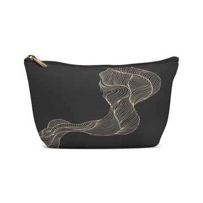 Black Modern Line Art Makeup Bag