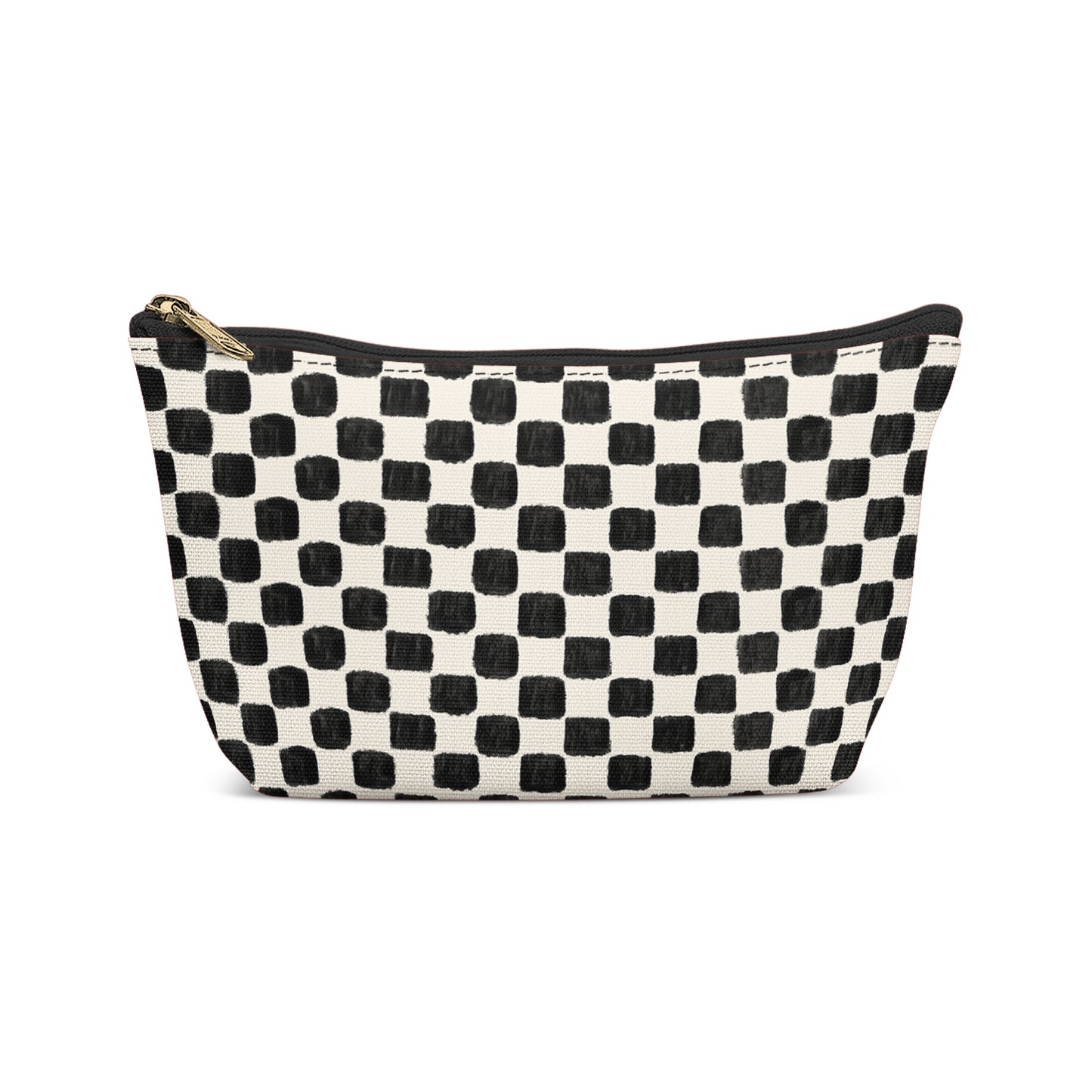 Retro Black Checkboard Makeup Bag