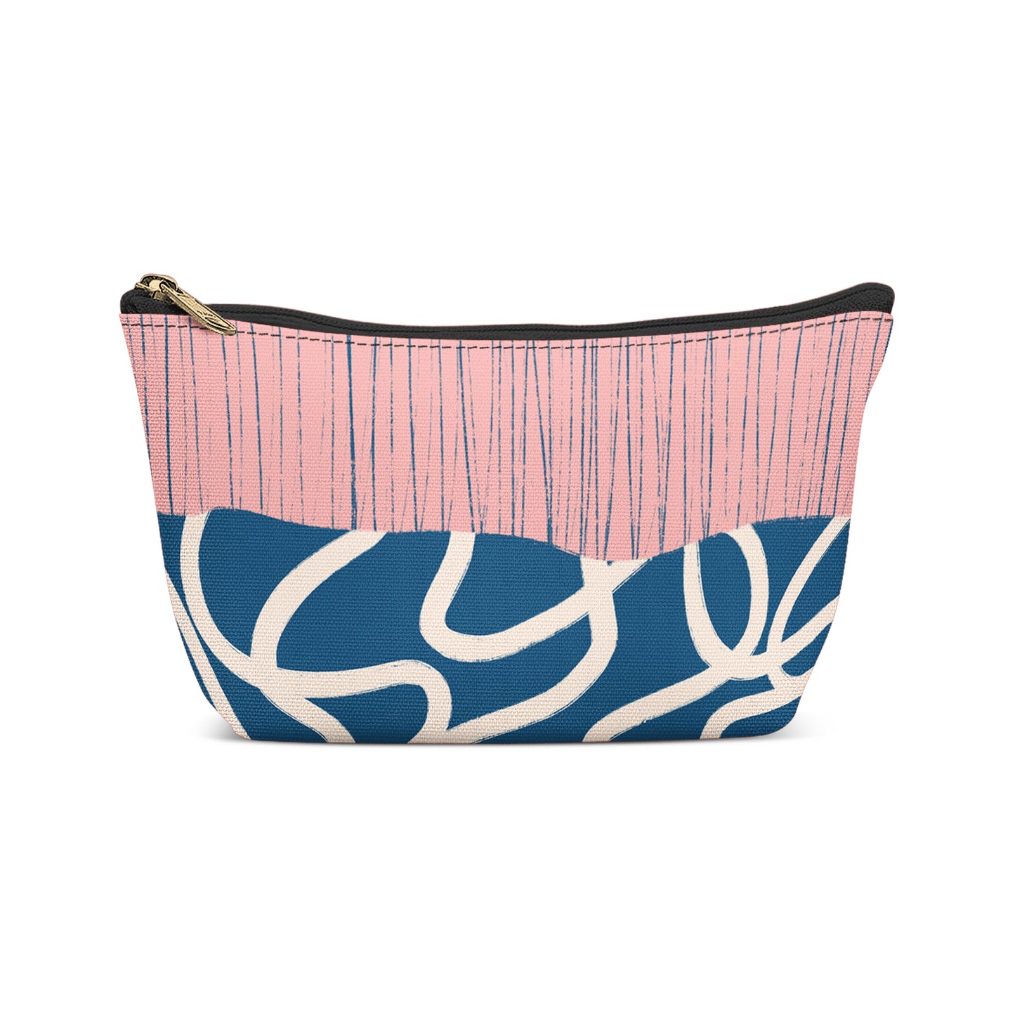 Blue  Mid Century Modern Art Makeup Bag