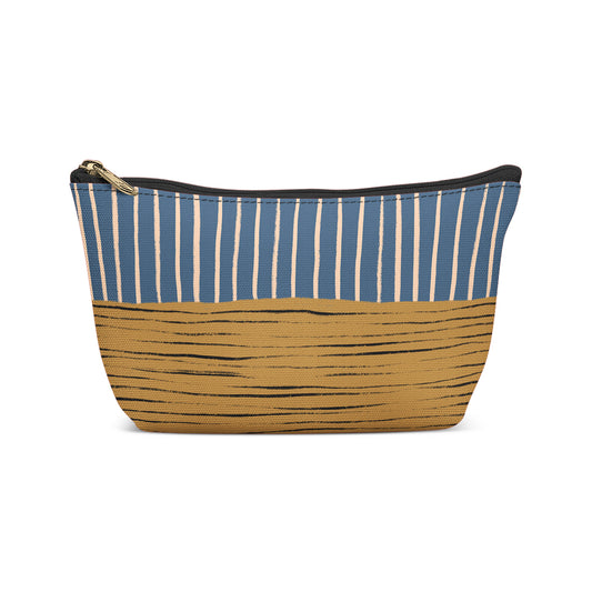 Blue Mustard Minimalist Striped Makeup Bag