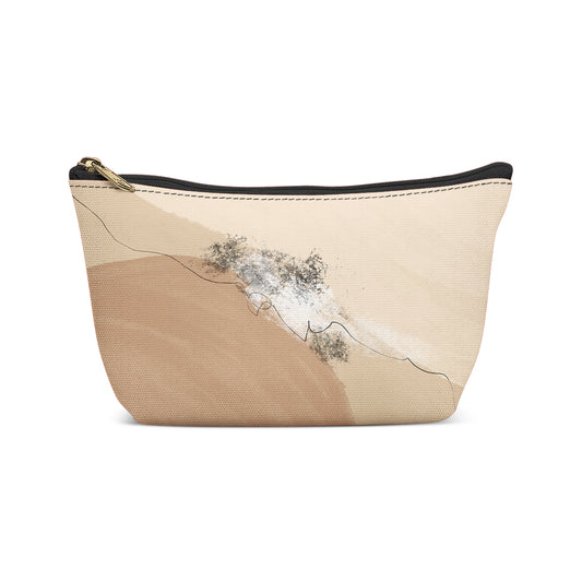 Beige Modern Abstract Style Makeup Bag
