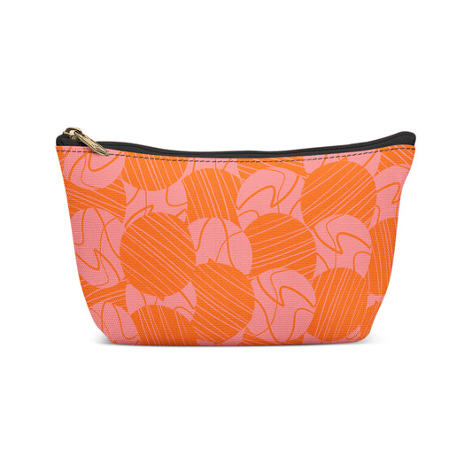 Pink Orange Modern Pattern Makeup Bag