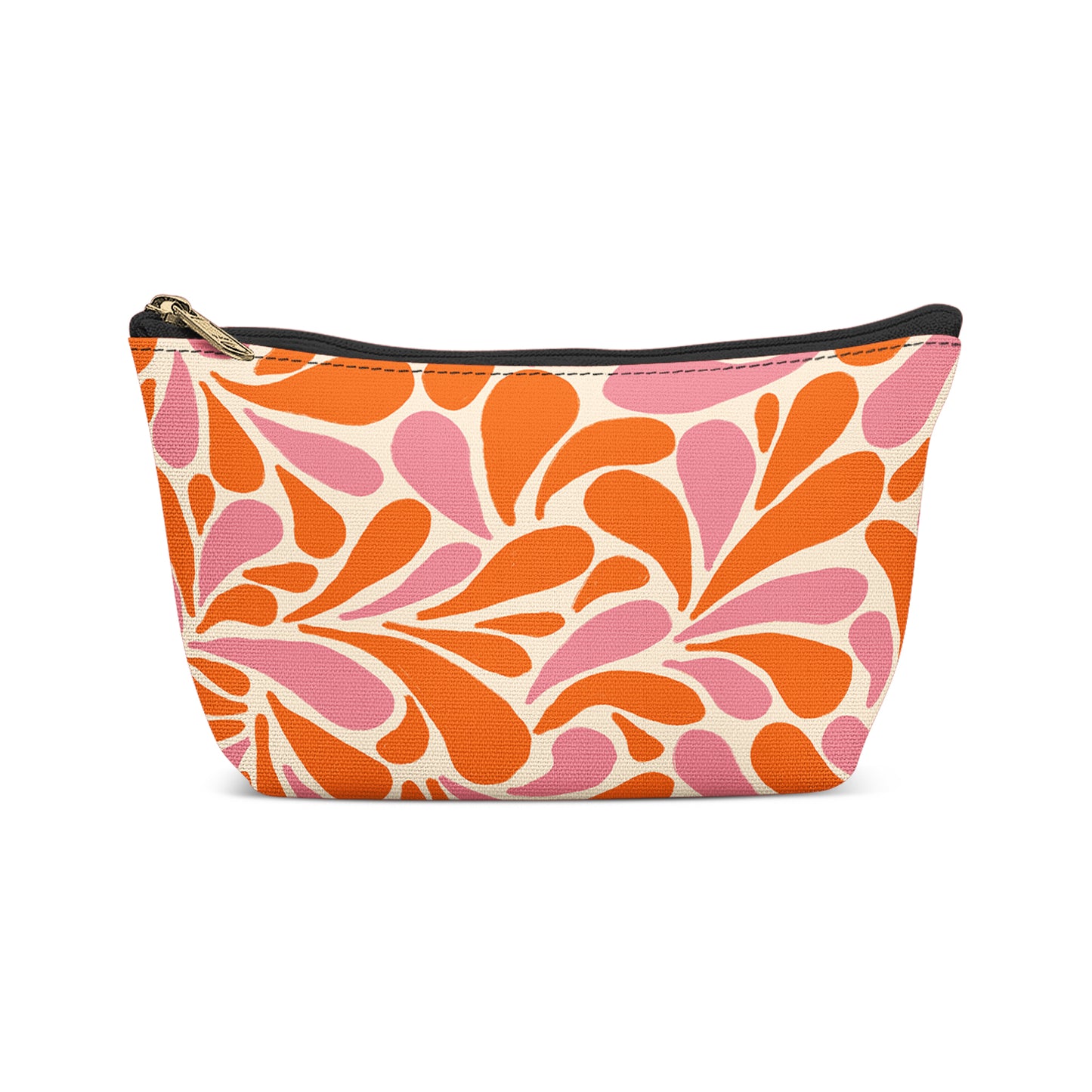 Pink&Orange Floral Pattern Makeup Bag