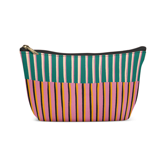 California Style Striped Pattern Makeup Bag