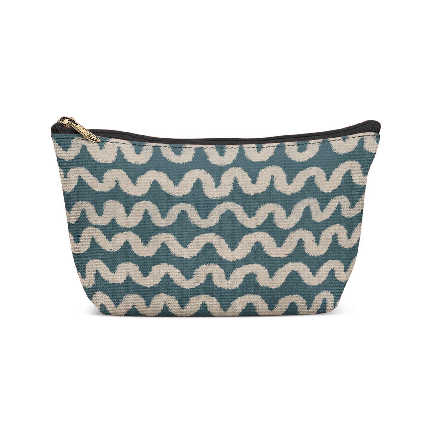 Makeup Bag with Retro Wavy Design