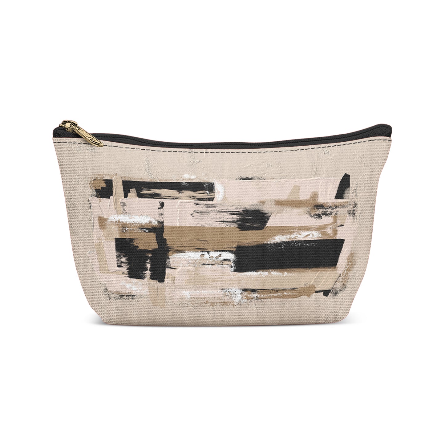 Abstract Modern Beige Makeup Bag