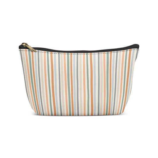 Retro Pastel Striped Art Makeup Bag