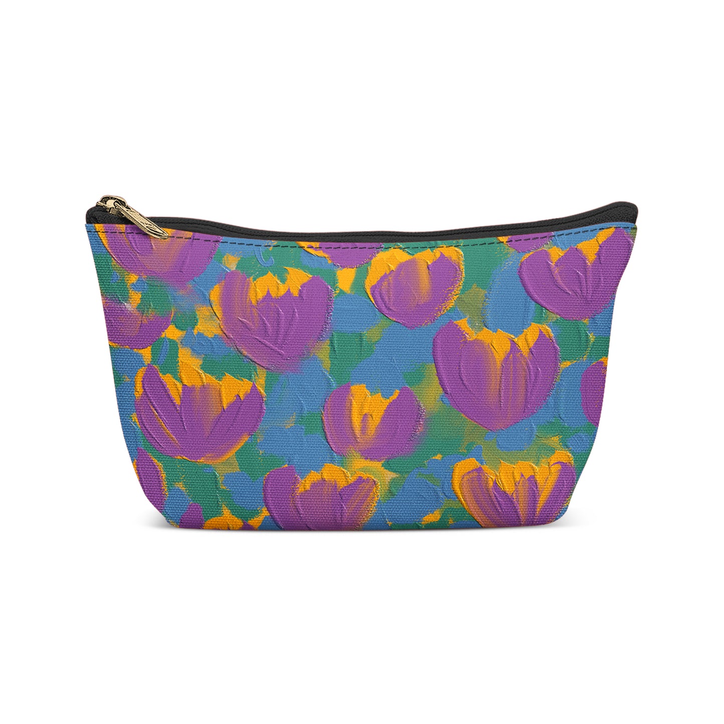 Painted Crocus Flowers Pattern Makeup Bag