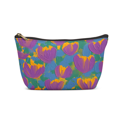 Painted Crocus Flowers Pattern Makeup Bag