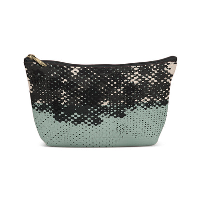 Mint with Black Abstract Art Makeup Bag