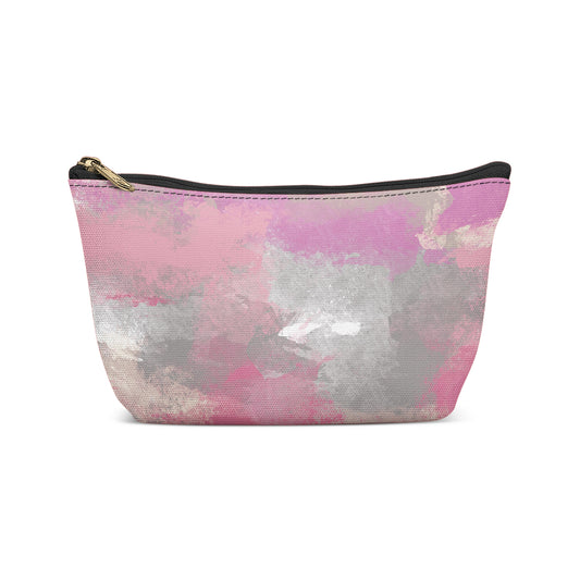 Pink Painted Abstract Makeup Bag