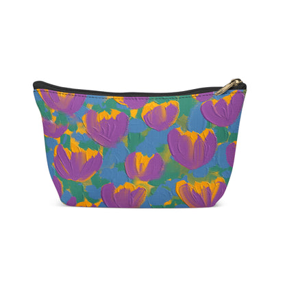 Painted Crocus Flowers Pattern Makeup Bag