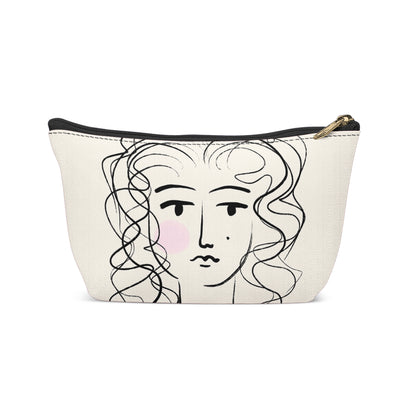 Cute Girl Line Art Makeup Bag