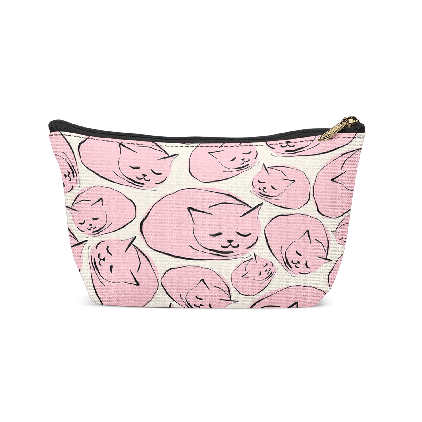 Cute Pink Cat Pattern Makeup Bag