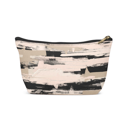 Abstract Paintbrushes Beige Makeup Bag
