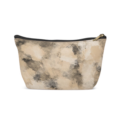 Beige Abstract Grunge Makeup Bag