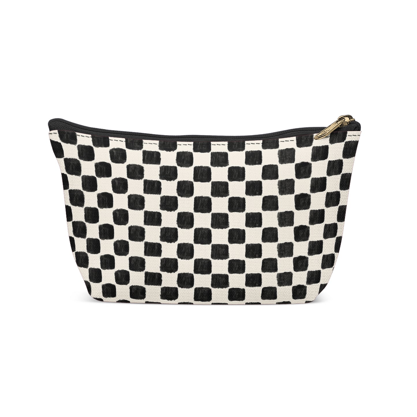 Retro Black Checkboard Makeup Bag