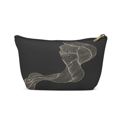 Black Modern Line Art Makeup Bag