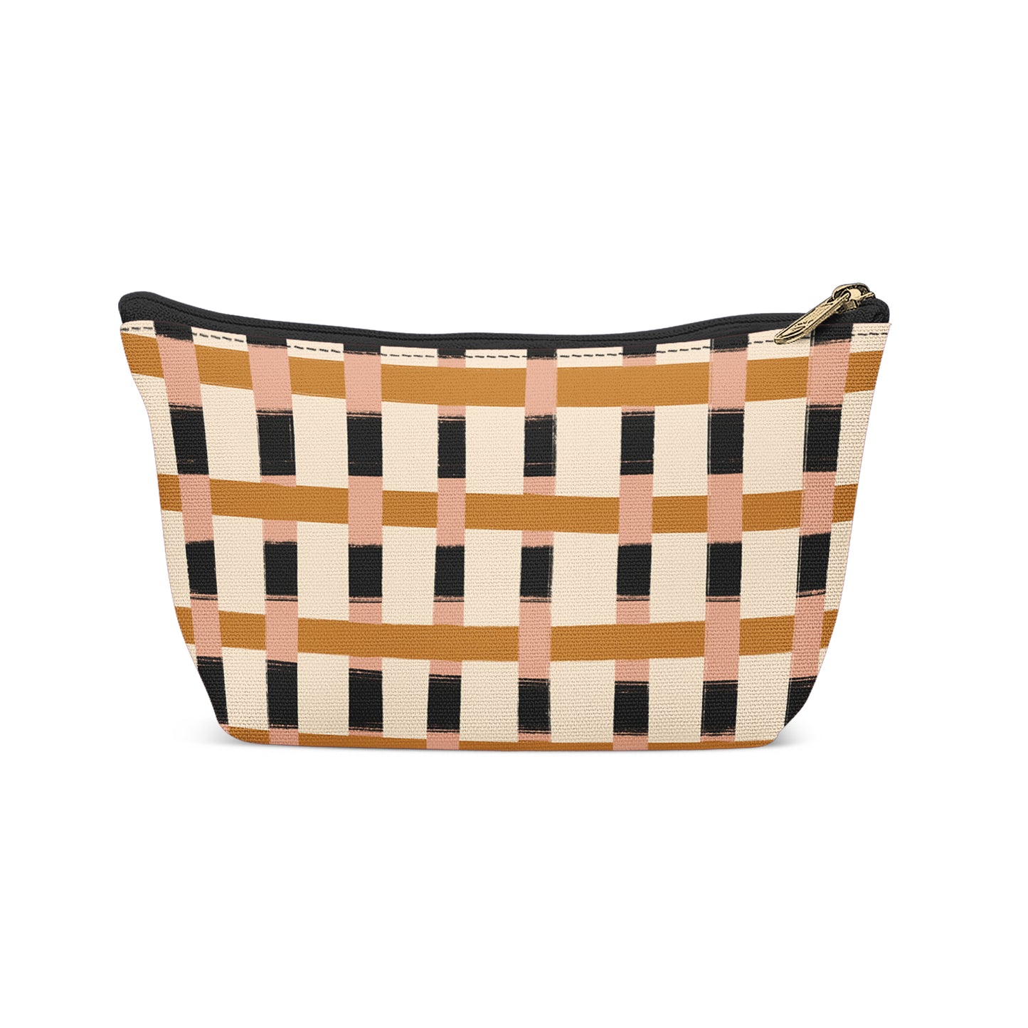 Beige Geometric Art Makeup Bag